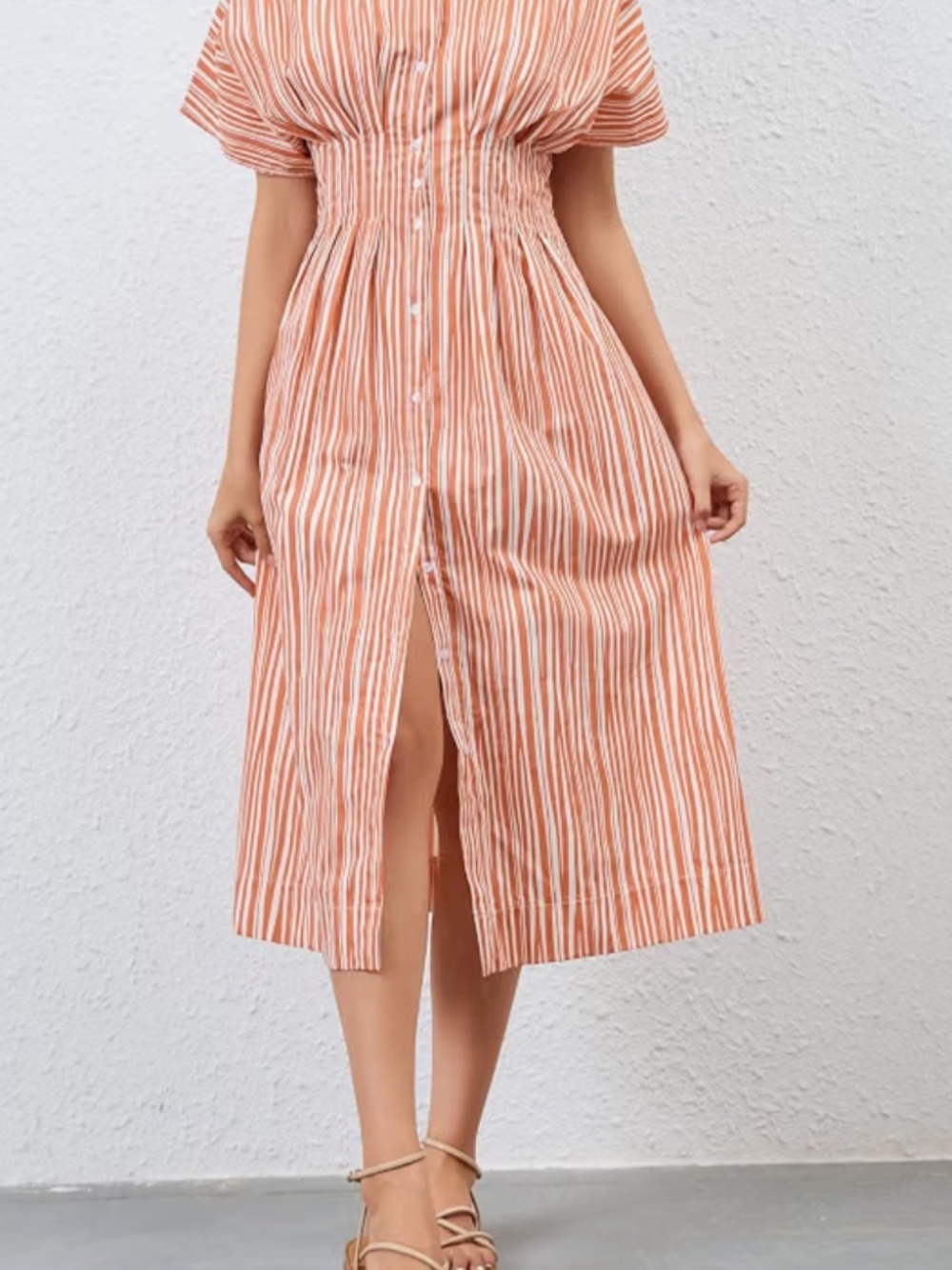 Striped Shirt Dress - Medium